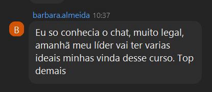 Depoimento 3 de participante do workshop